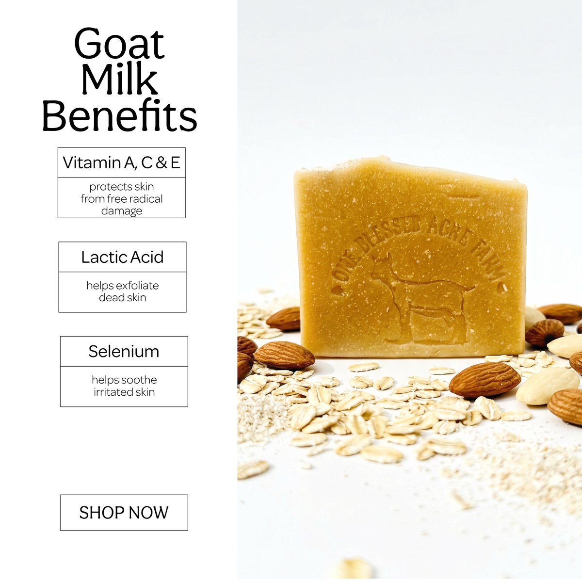 Almond Oatmeal Goat Milk Bar Soap