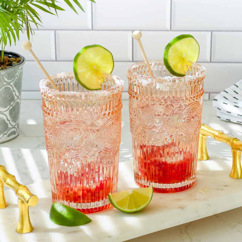 Vintage Textured Rose Gold Drinkware (Set of 6)