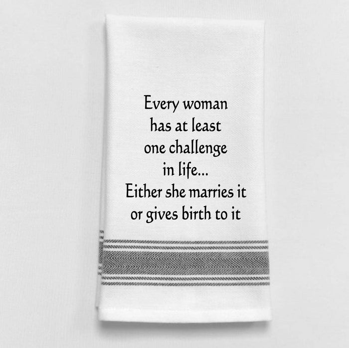 BB-E-24  White Kitchen Towel "Every woman has at least..."