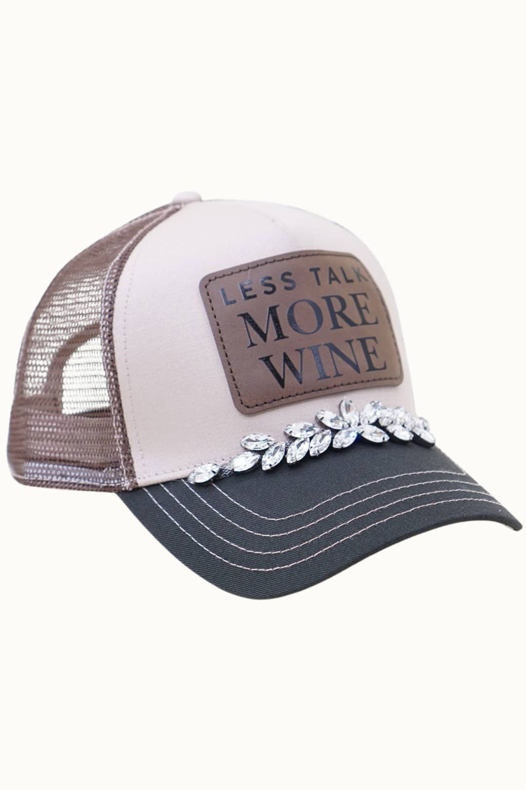 OP Colorstory Collection Truckers - Less Talk More Wine: Beige/Black/Brown