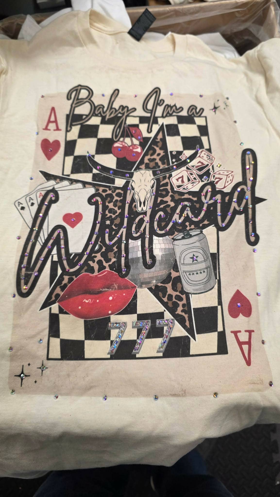 Baby I'm a Wildcard: No / White T-Shirt / Large