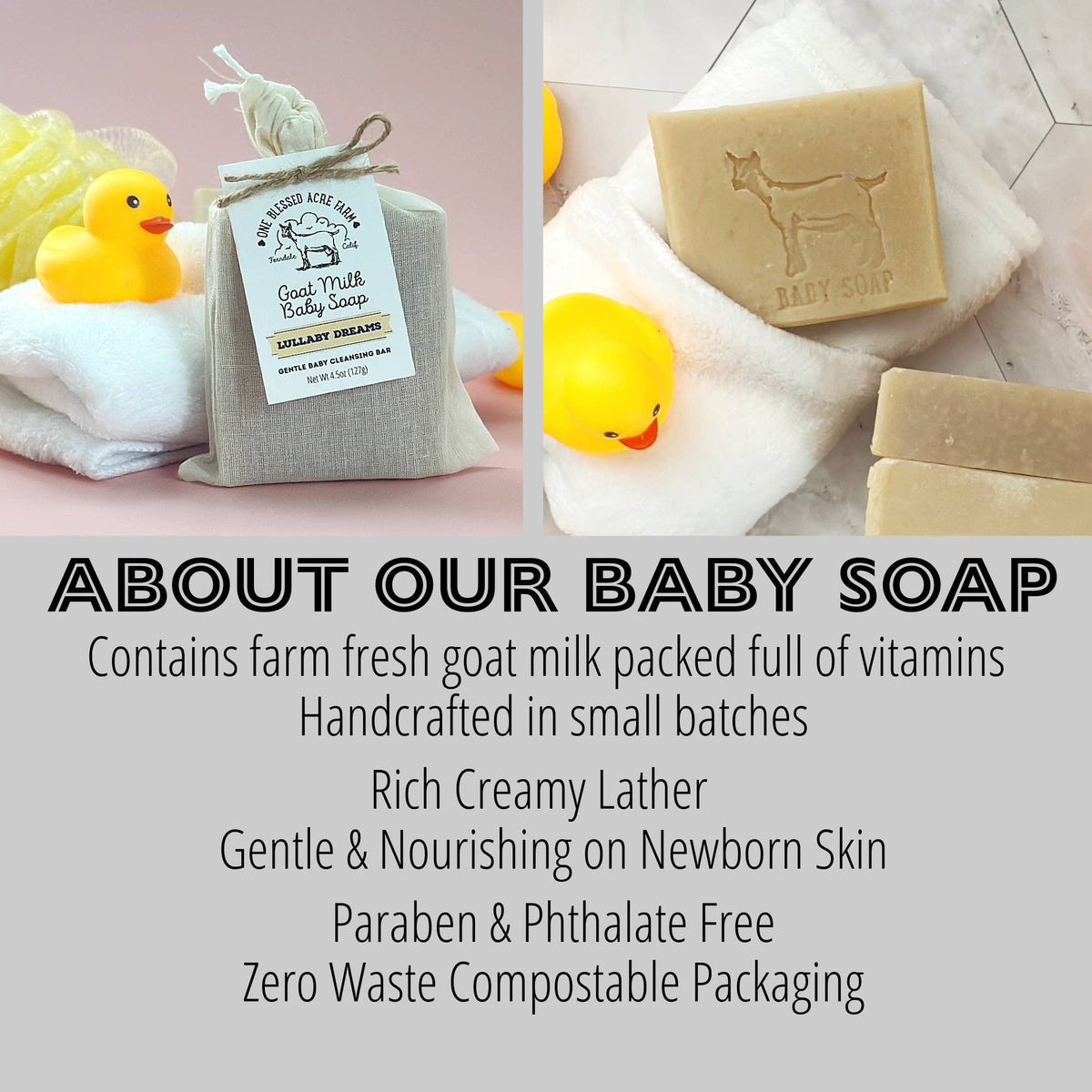 Goat Milk Baby Skincare Bar Soap: Unscented