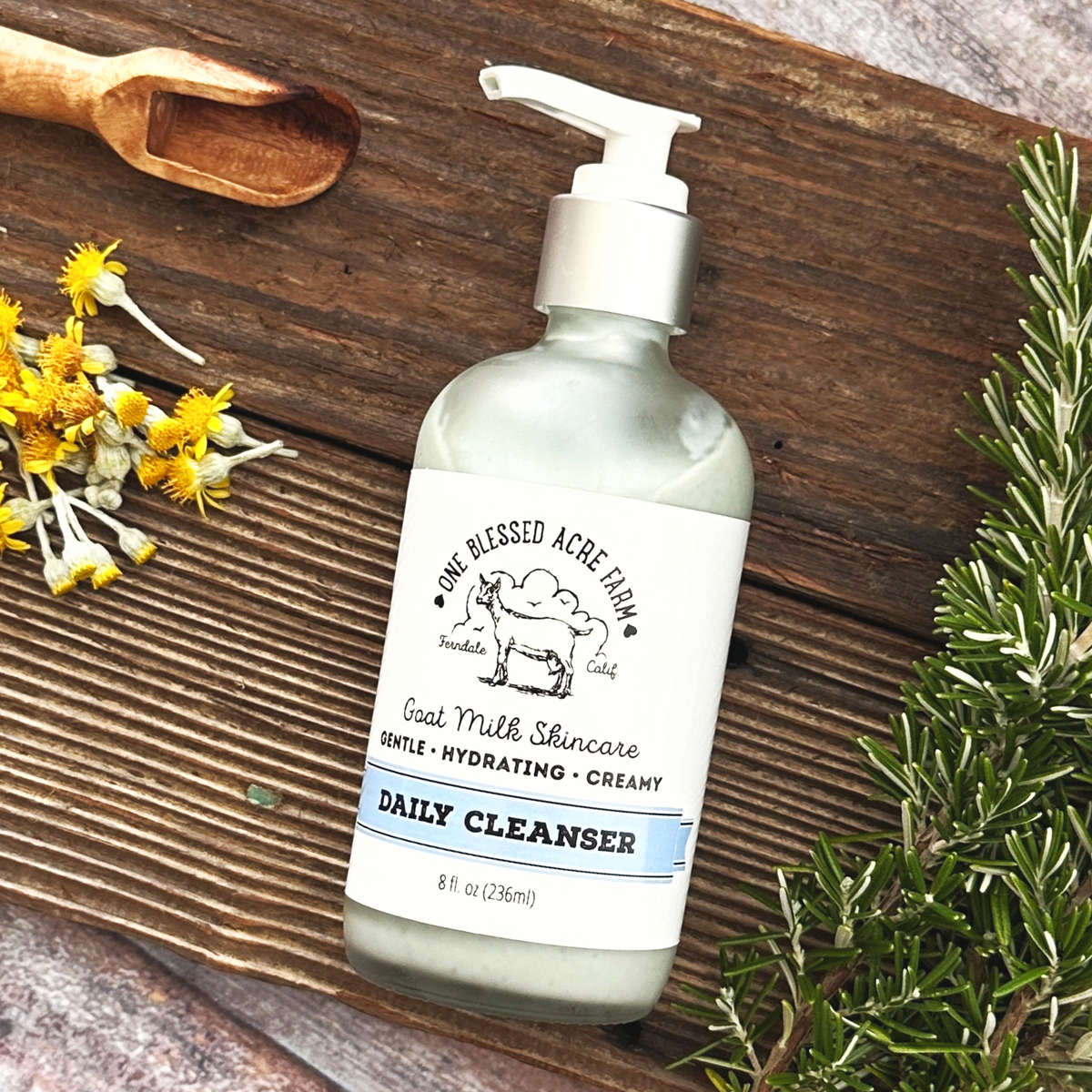 Goat Milk Daily Cleanser & Face Wash Infused With Blue Tansy: 4 Fluid Ounces