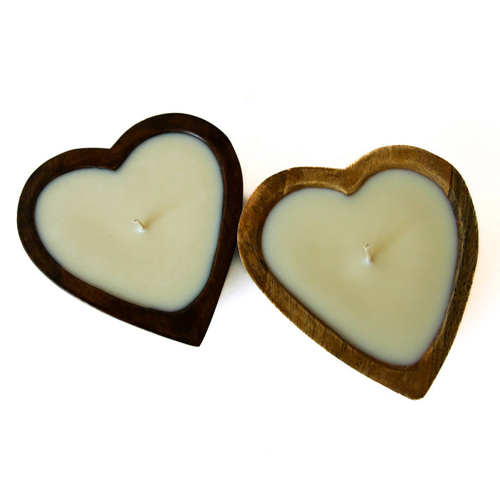 Sweet Heart Candle | Mango Wood: Natural / Volcano