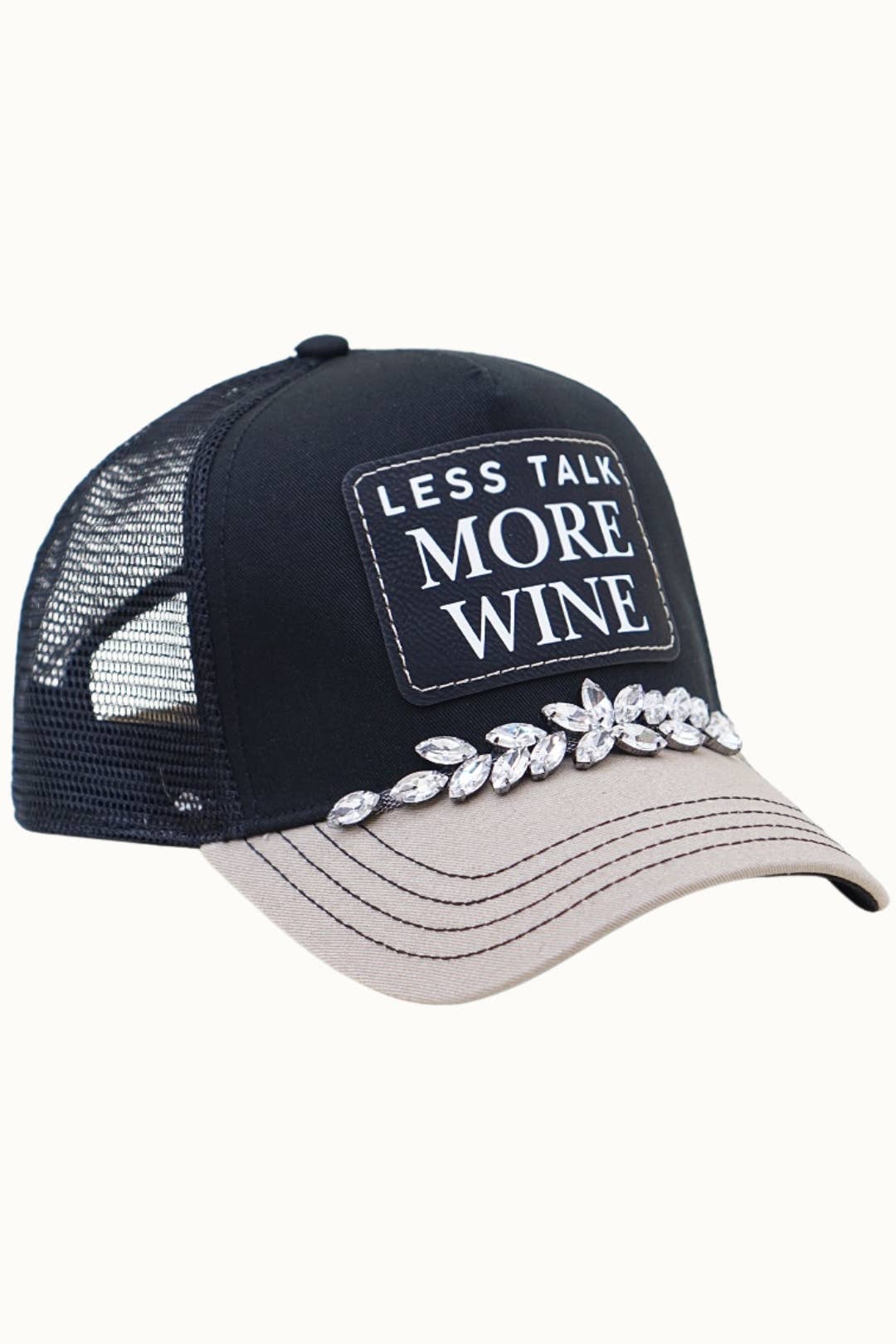 OP Colorstory Collection Truckers - Less Talk More Wine: Beige/Black/Brown