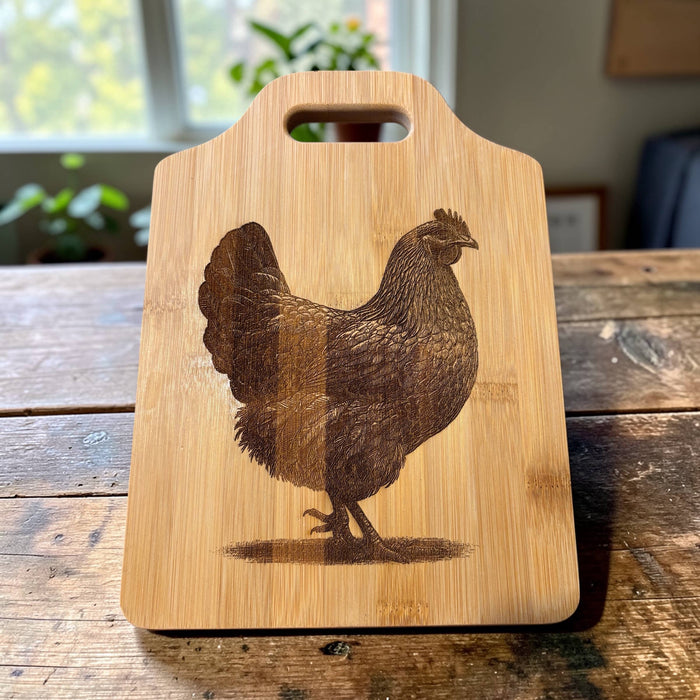 Chicken design Bamboo Cutting Board : 6"x9"