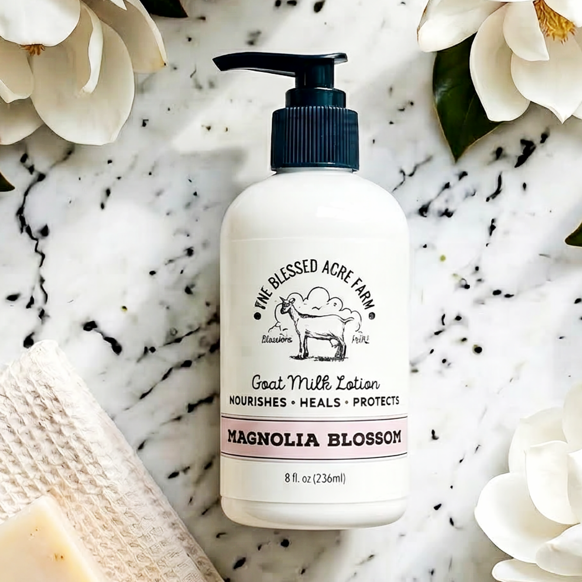 Magnolia Goat Milk Lotion Hand Cream Body Lotion Travel Size: 8 ounce with a pump