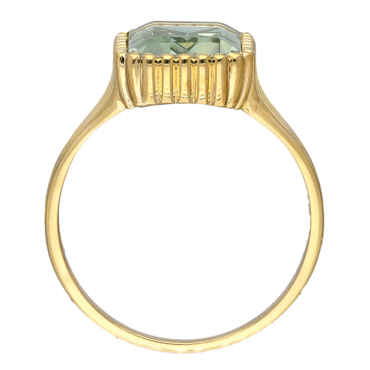 Gold Plated 925 Silver Green Amethyst Verdant Majesty Ring: 6