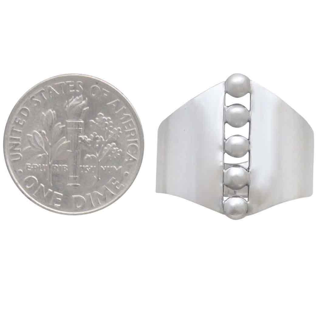 Sterling Silver Shield Ring with Granulation: 5