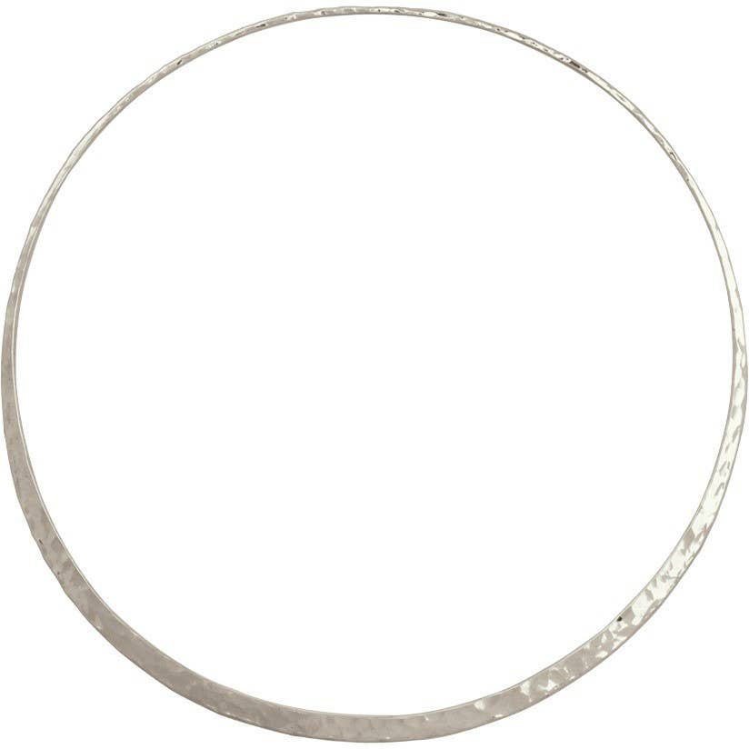 Sterling Silver Bangle Bracelet - Hammered Eclipse