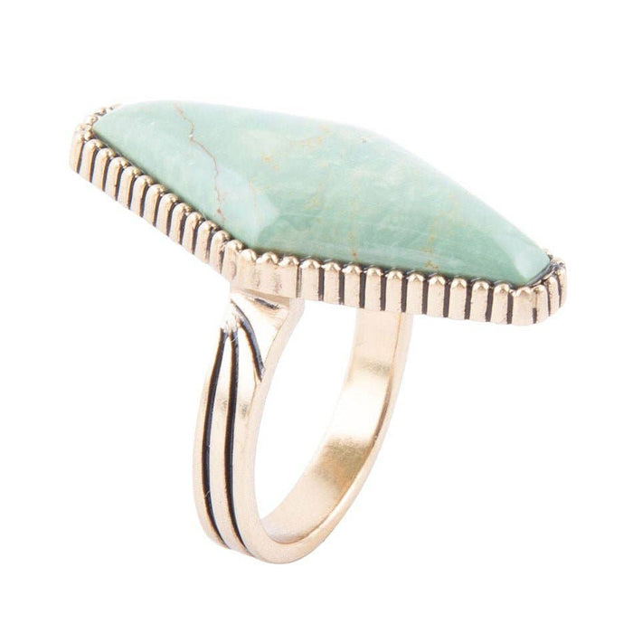 Trillion Green Turquoise Ring: 7