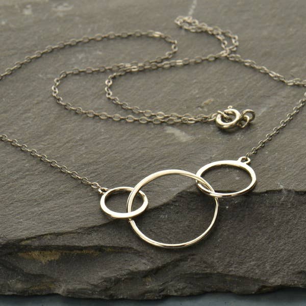Sterling Silver Necklace with Three Circles: 16 inch