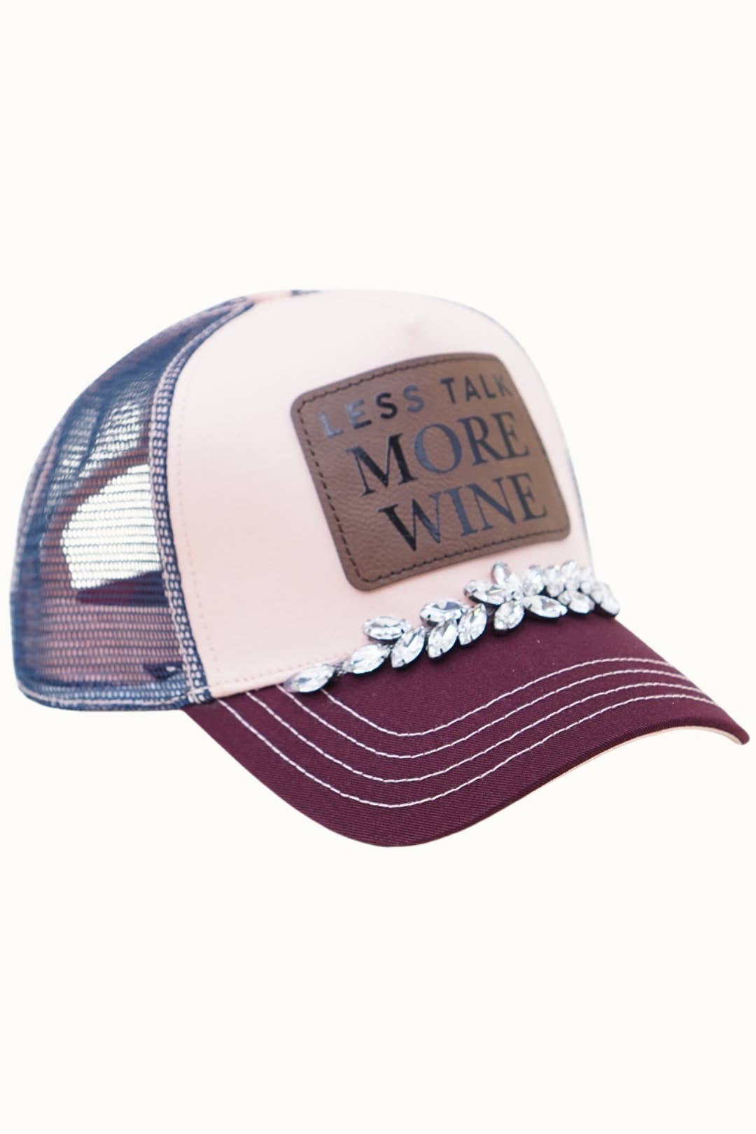 OP Colorstory Collection Truckers - Less Talk More Wine: Beige/Black/Brown