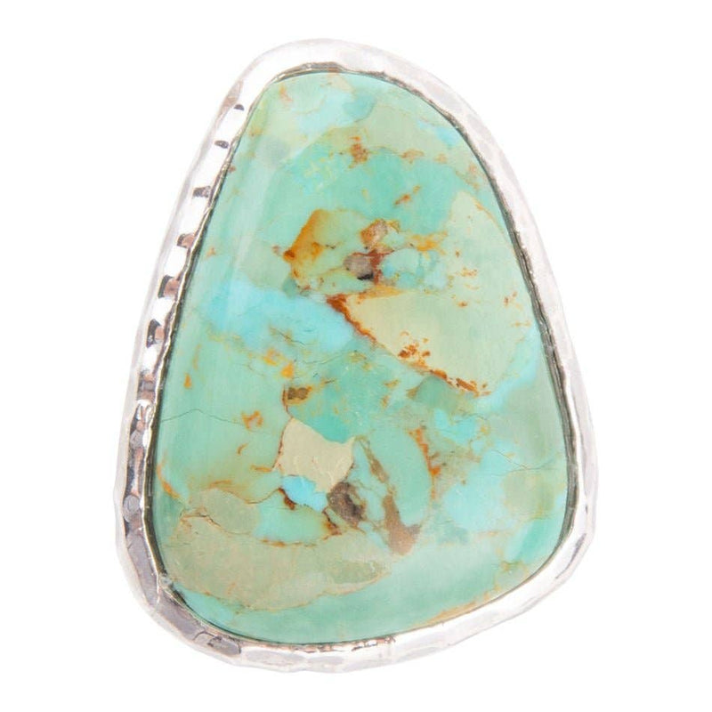 Abstract Turquoise and Sterling Silver Ring: 7