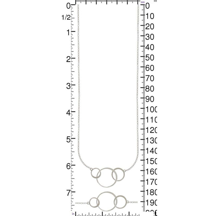 Sterling Silver Necklace with Three Circles: 16 inch