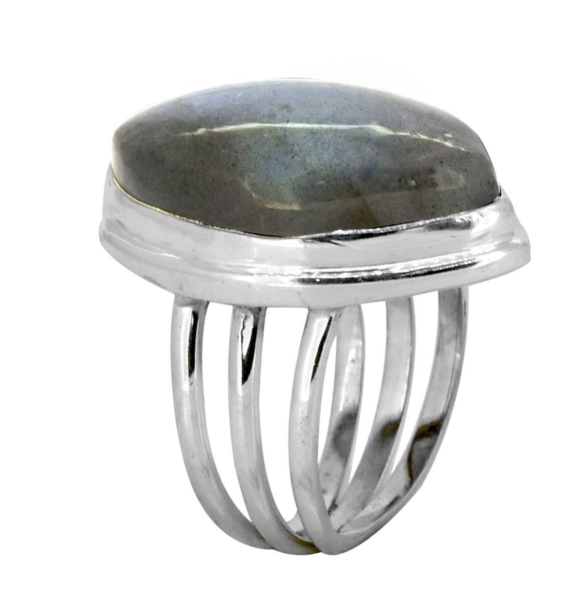 Labradorite 925 Sterling Silver Bold Ring: 7