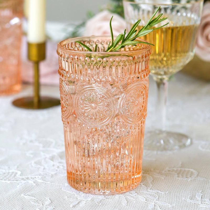 Vintage Textured Rose Gold Drinkware (Set of 6)