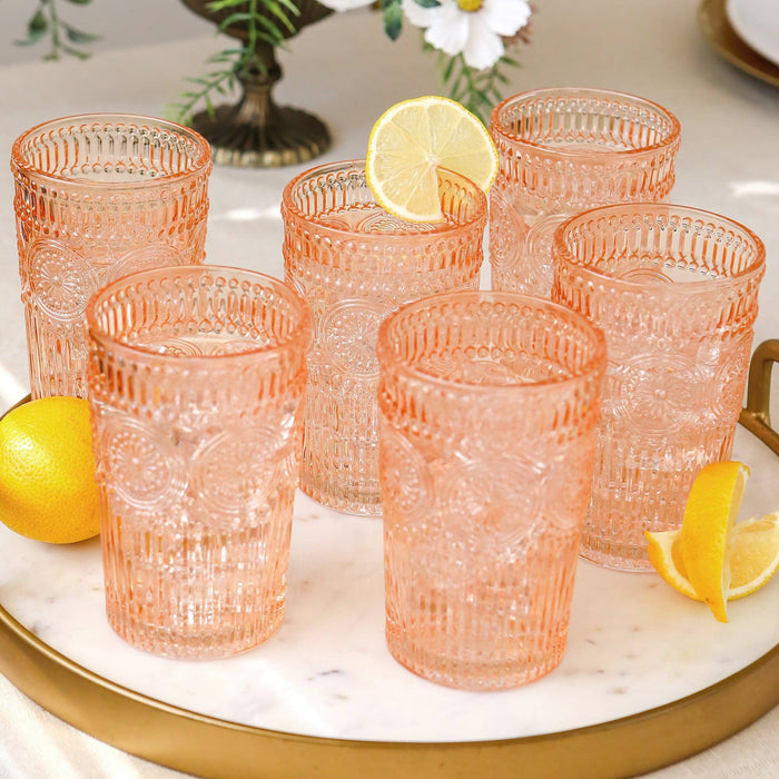 Vintage Textured Rose Gold Drinkware (Set of 6)