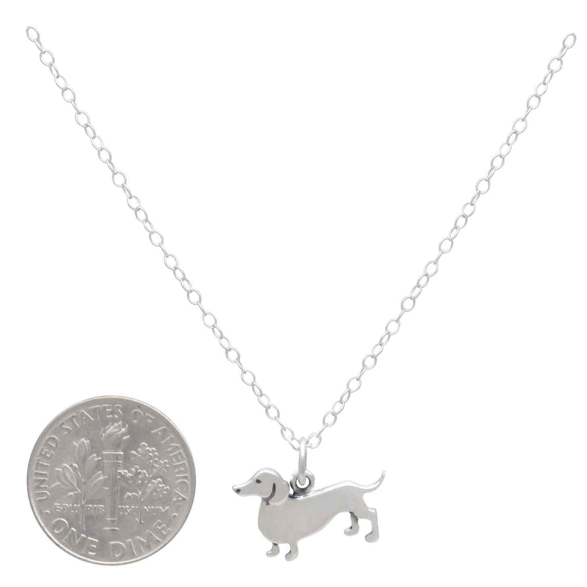 Sterling Silver Dachshund Dog Necklace