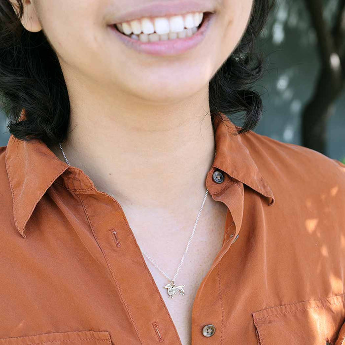 Sterling Silver Dachshund Dog Necklace