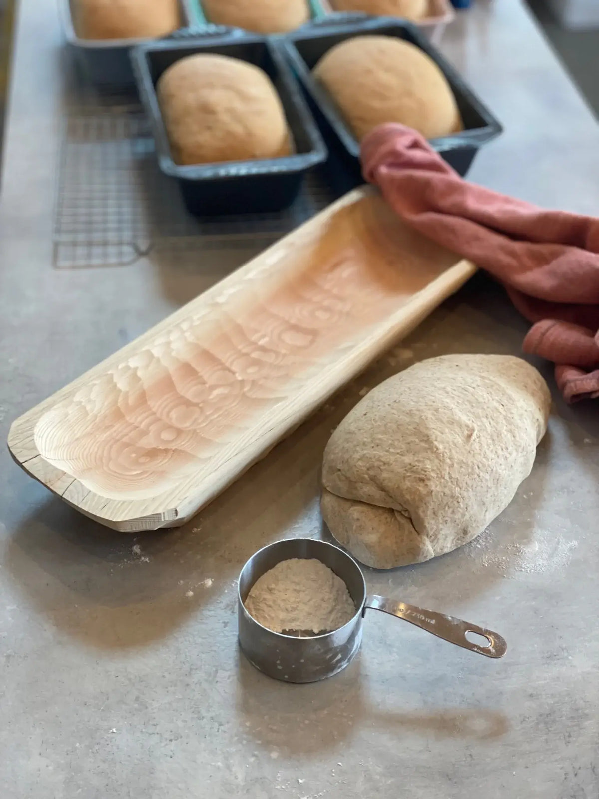 Hand Shaped Dough Bowl: 6 X 10 X 2.5, Natural