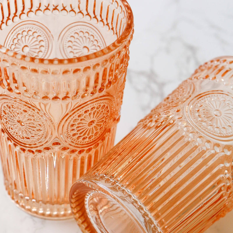 Vintage Textured Rose Gold Drinkware (Set of 6)