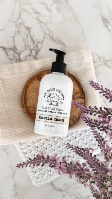 Vanilla Creme Goat Milk Lotion: 2 ounces with flip top