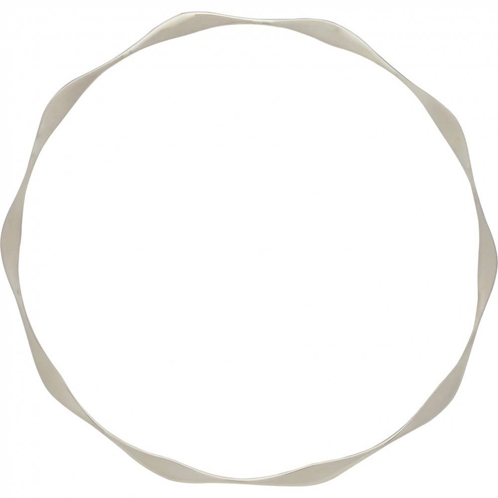 Sterling Silver Bangle Bracelet - Wave Pattern