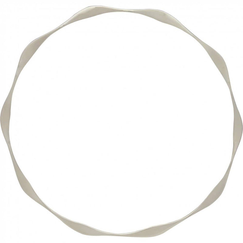 Sterling Silver Bangle Bracelet - Wave Pattern
