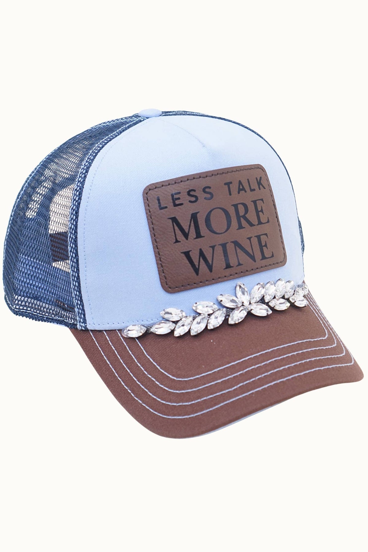 OP Colorstory Collection Truckers - Less Talk More Wine: Beige/Black/Brown