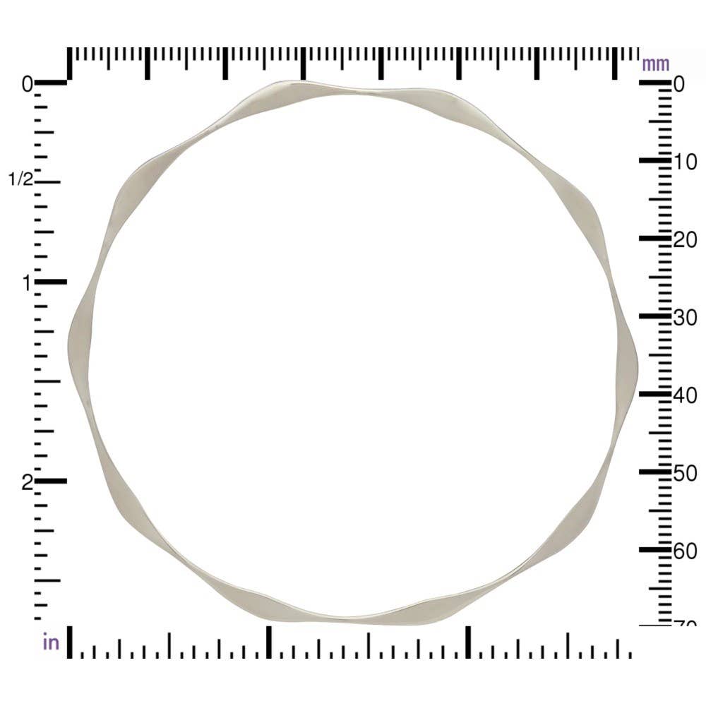 Sterling Silver Bangle Bracelet - Wave Pattern