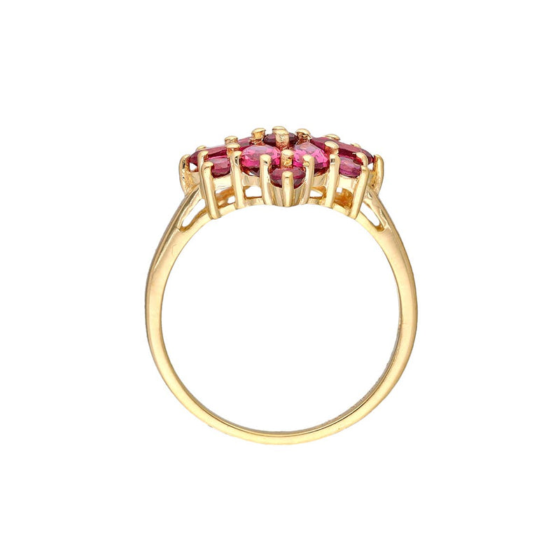 Gold Vermeil 925 Silver Crimson Bloom Rhodolite Garnet Ring: 9